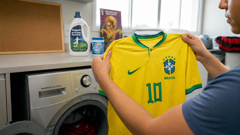 6 dicas para lavar a camisa do Brasil na m&aacute;quina sem desbotar